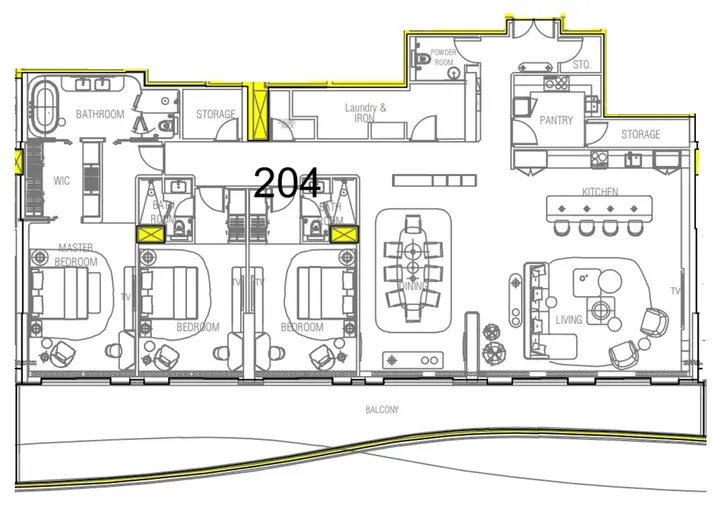 3 BR floor plan