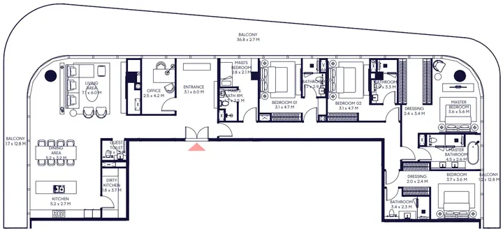 4 BR floor plan