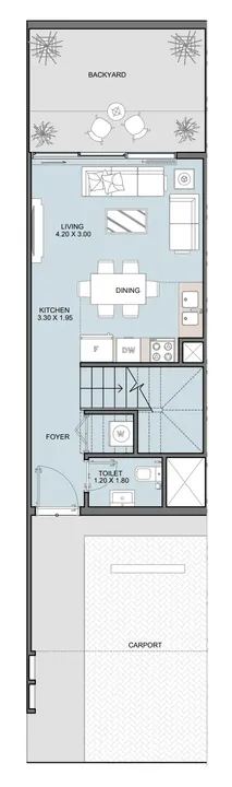 3 BR floor plan