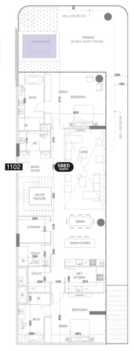 5 BR floor plan