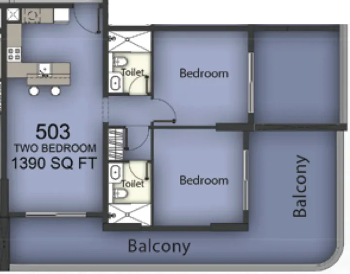 2 BR floor plan