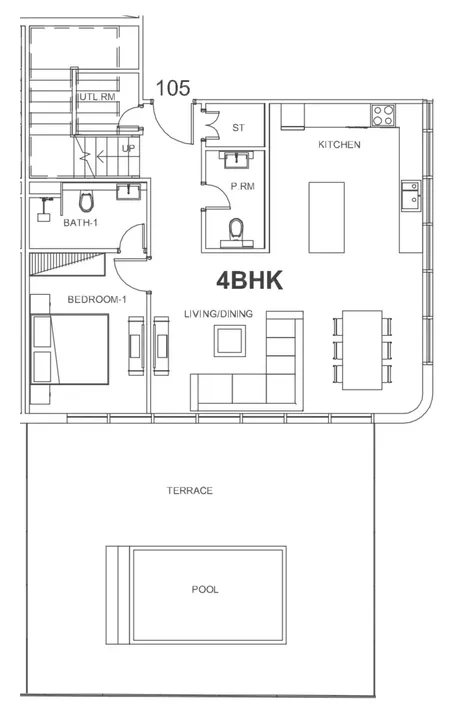 4 BR floor plan