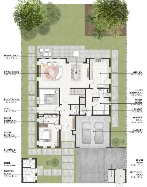 5 BR floor plan