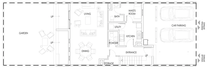 3 BR floor plan