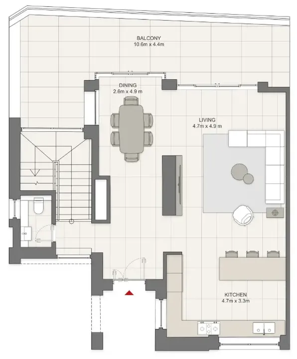 3 BR floor plan