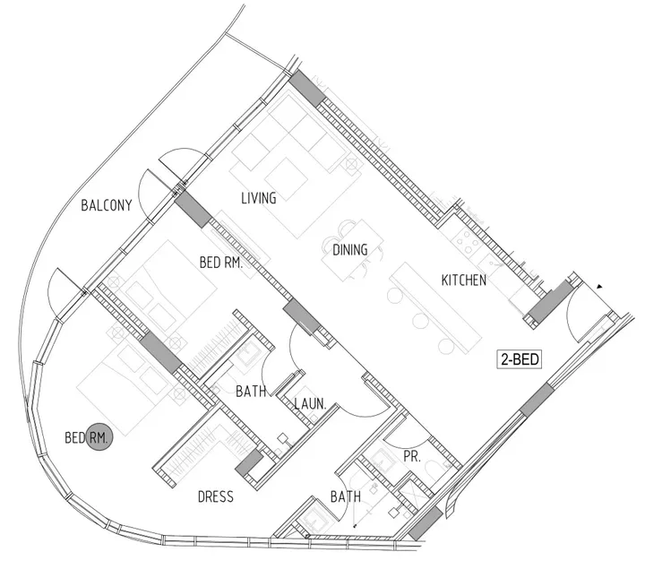 2 BR floor plan