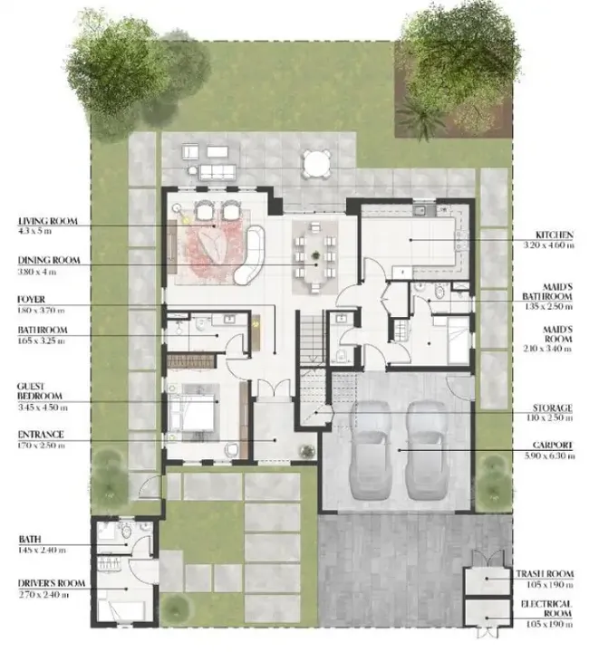 4 BR floor plan