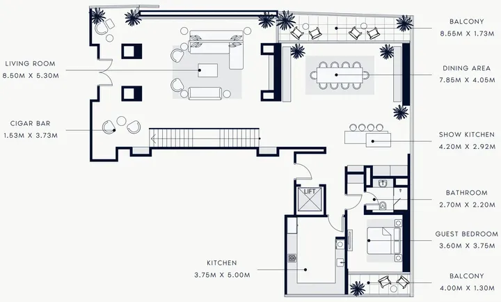5 BR floor plan