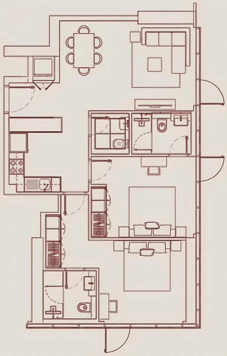 2 BR floor plan