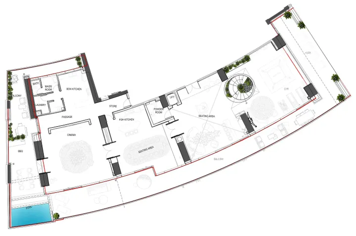 4 BR floor plan