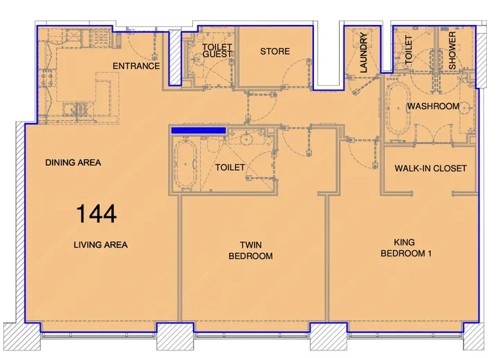 2 BR floor plan