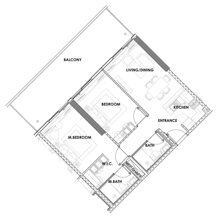 2 BR floor plan