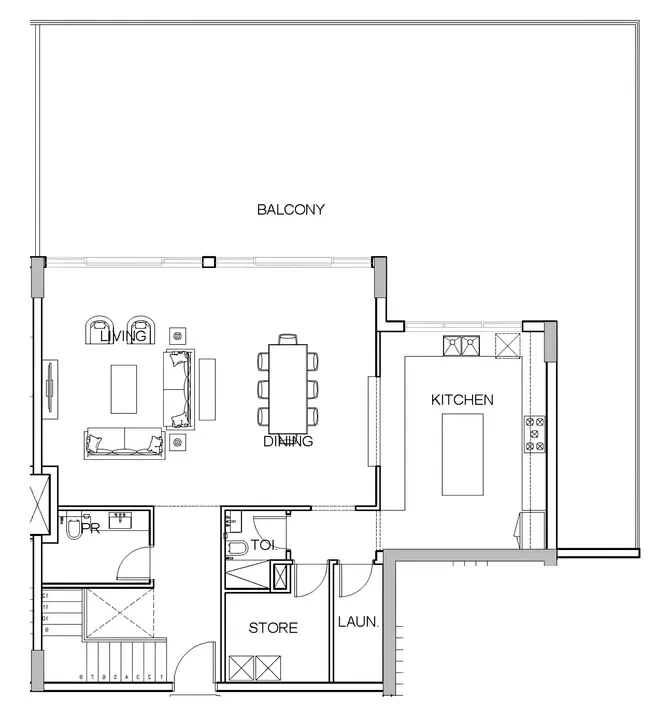 3 BR floor plan