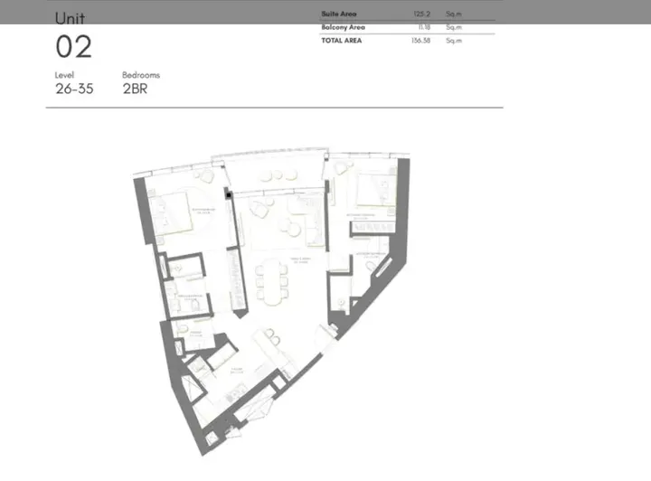 2 BR floor plan