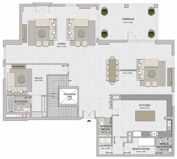 5 BR floor plan