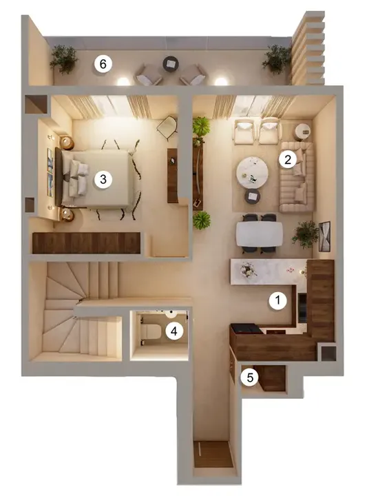 3 BR floor plan