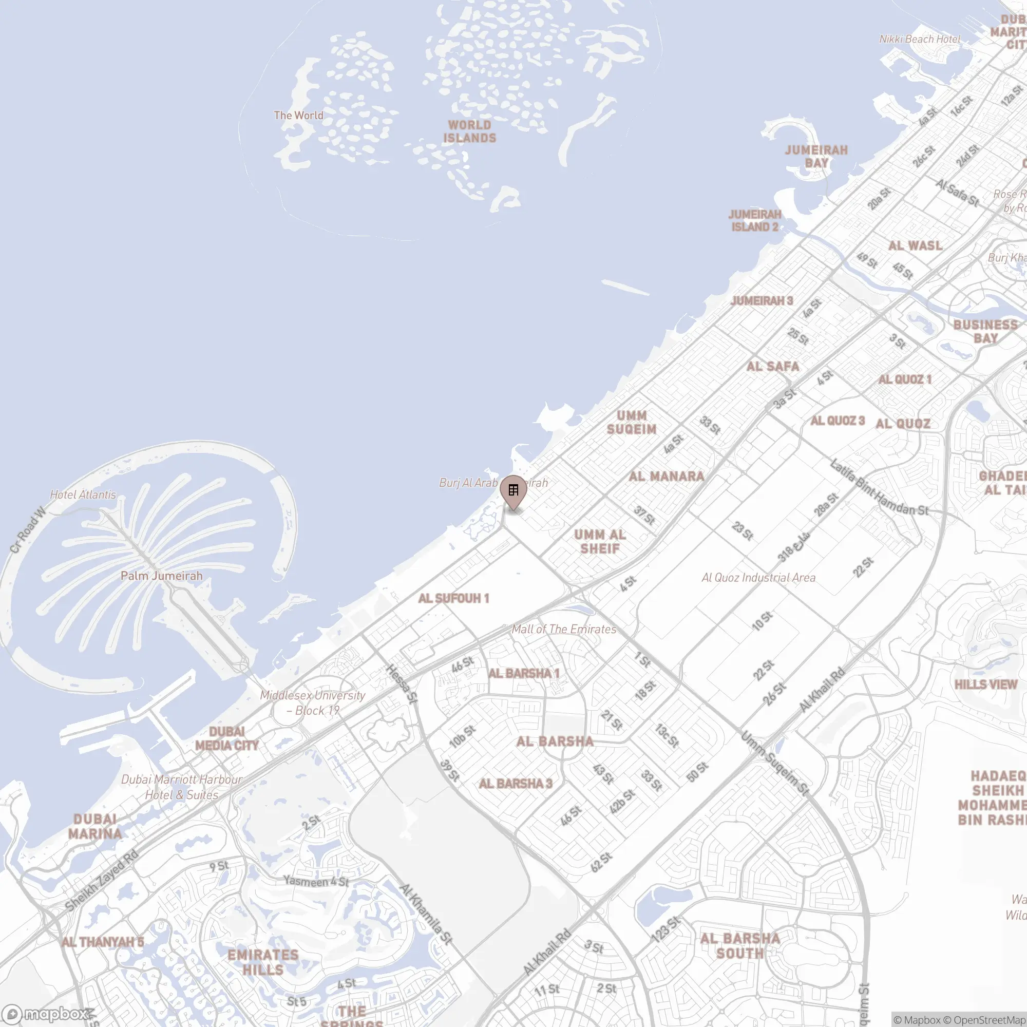 Map of MJL (Madinat Jumeirah Living)