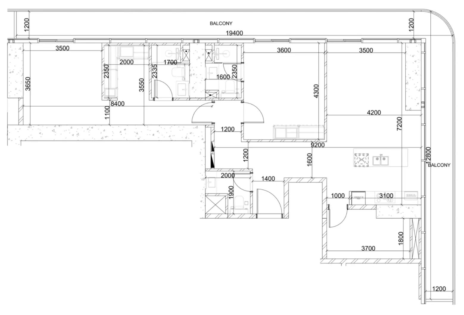 2 BR floor plan