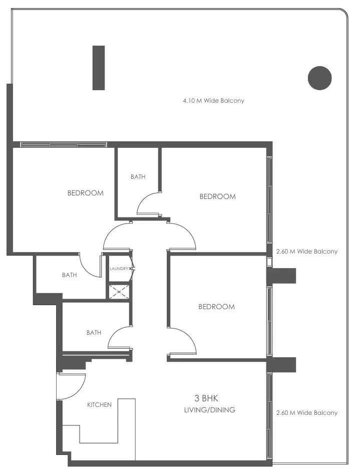 3 BR floor plan