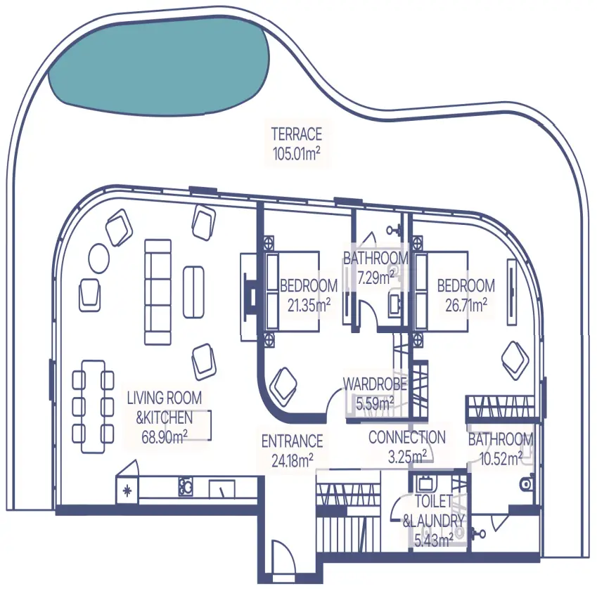 4 BR floor plan