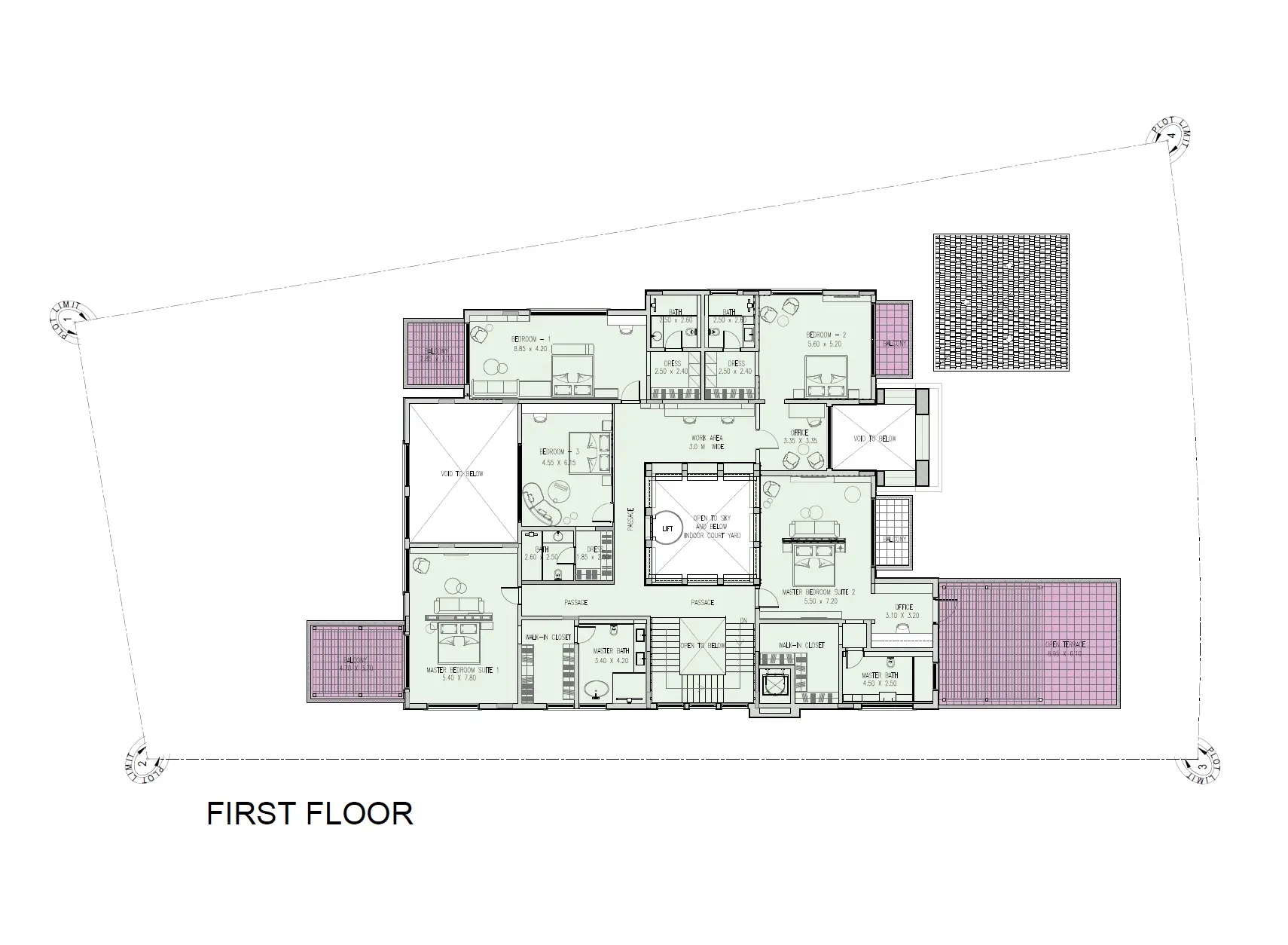 6 BR floor plan