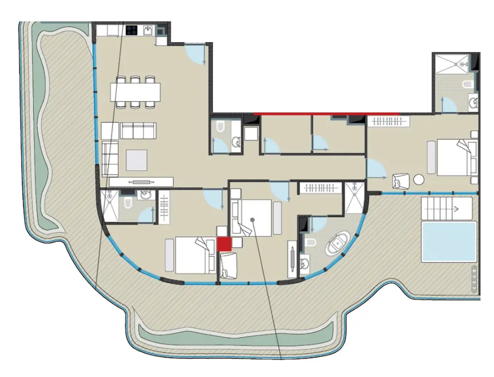 3 BR floor plan