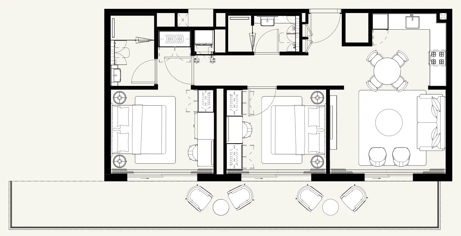 2 BR floor plan