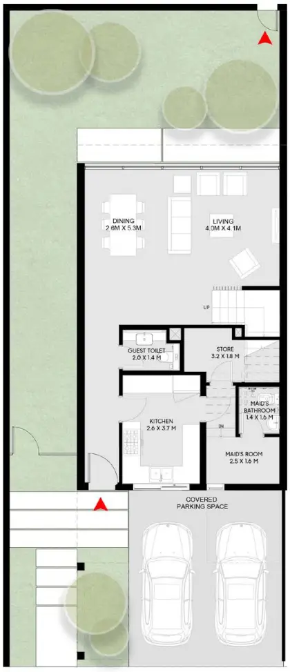 3 BR floor plan