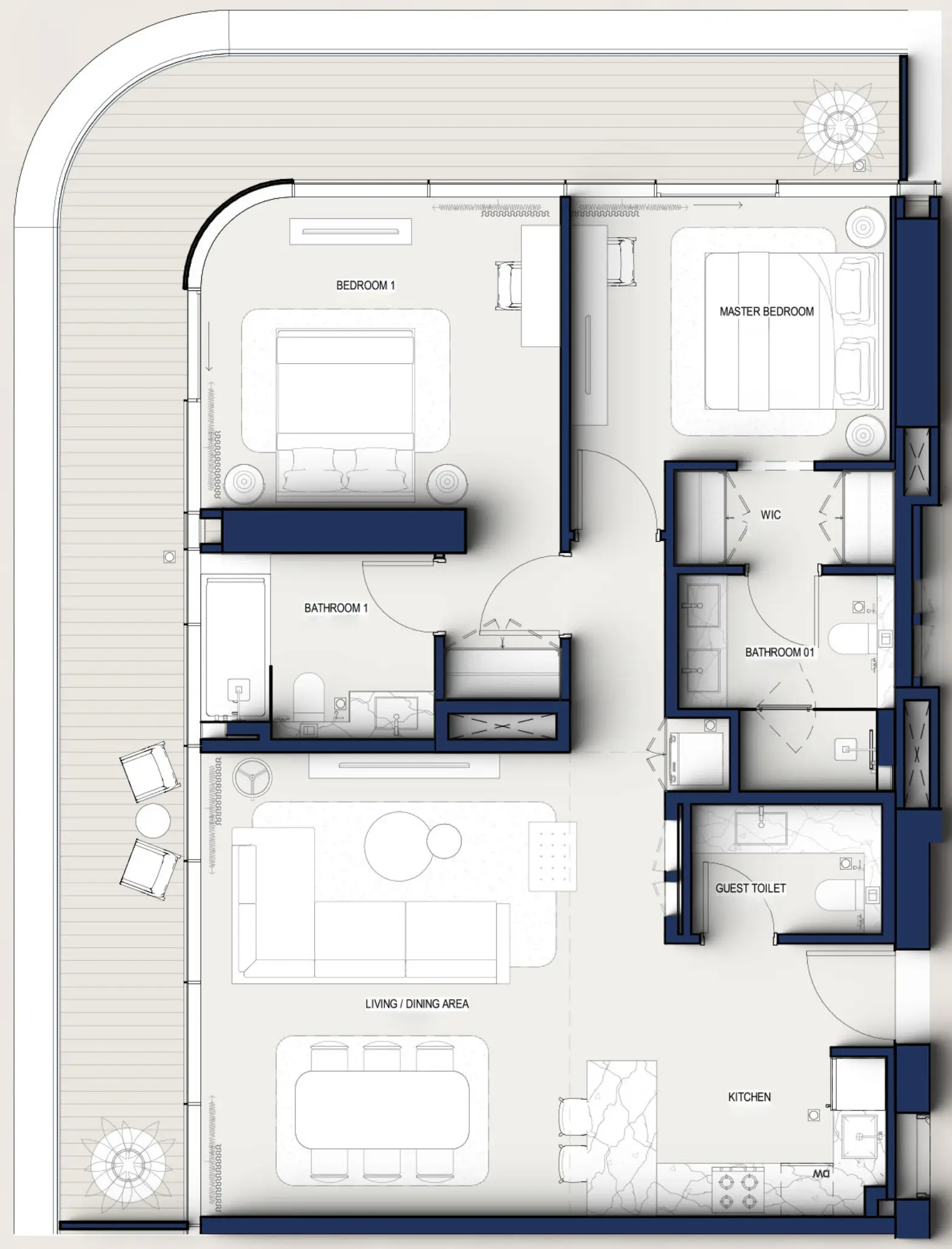 2 BR floor plan