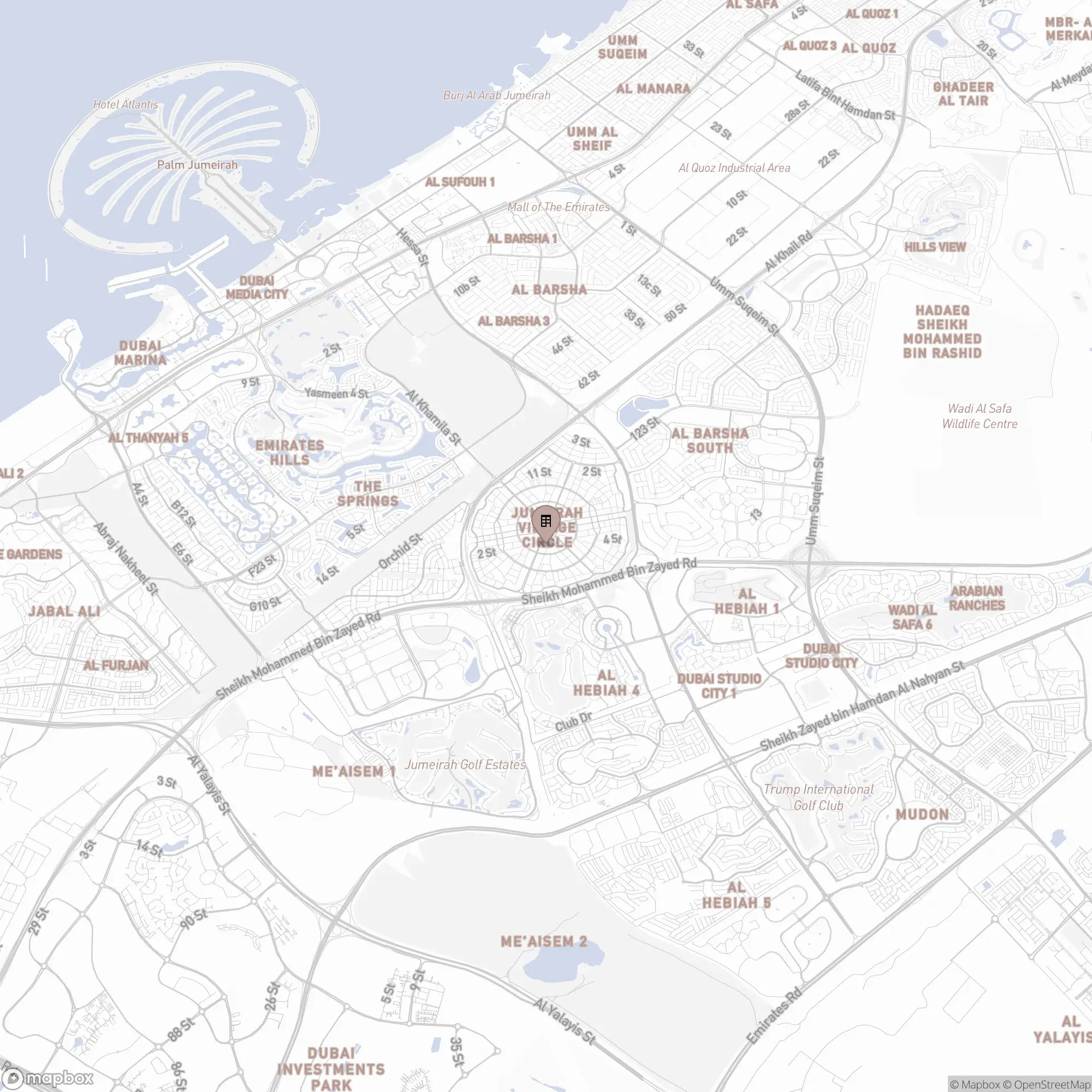 Map of Jumeirah Village Circle (JVC)