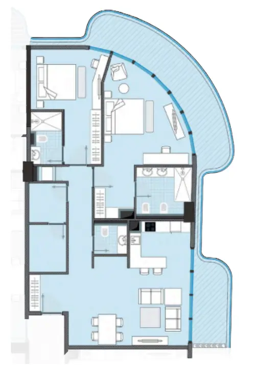 2 BR floor plan