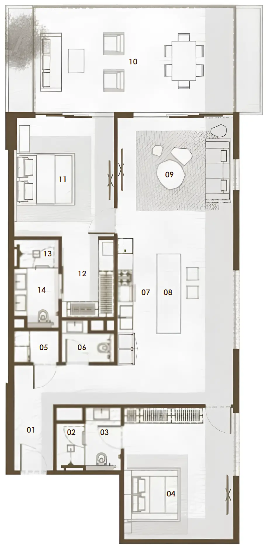 2 BR floor plan