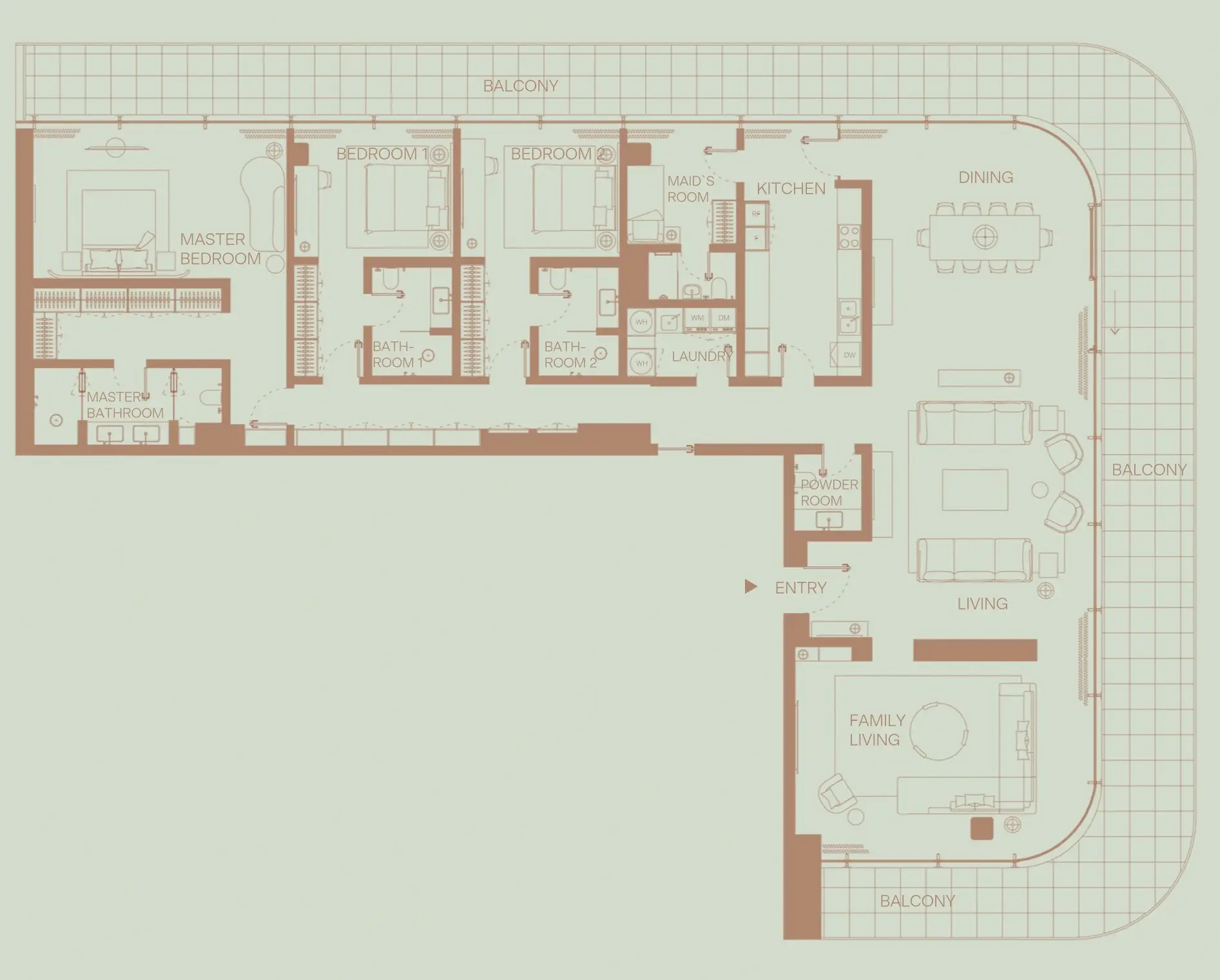 4 BR floor plan