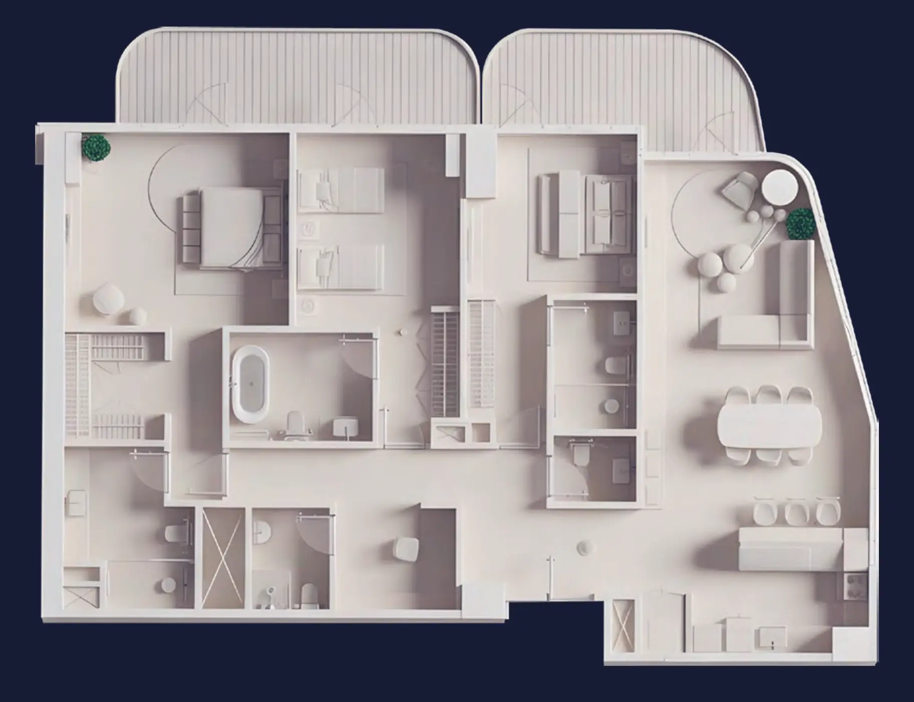 3 BR floor plan