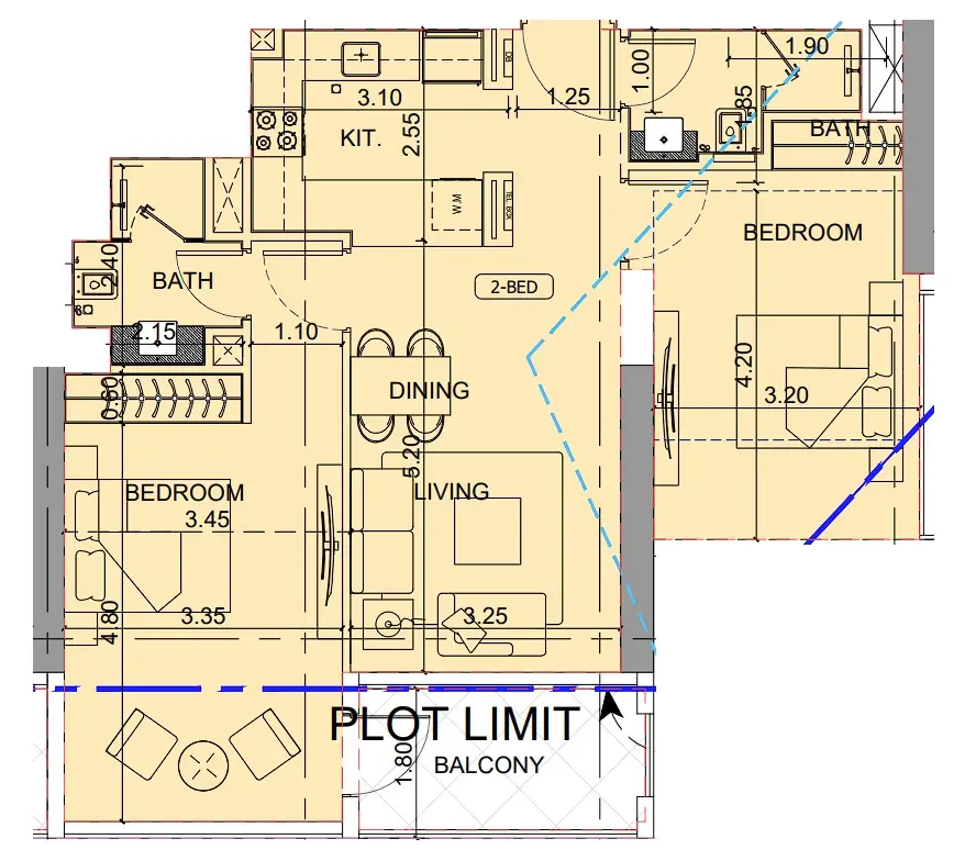 2 BR floor plan