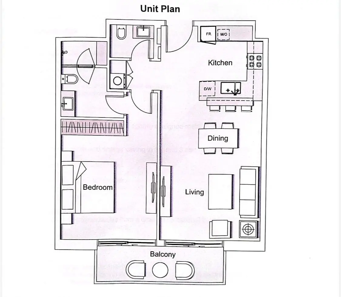 1 BR floor plan