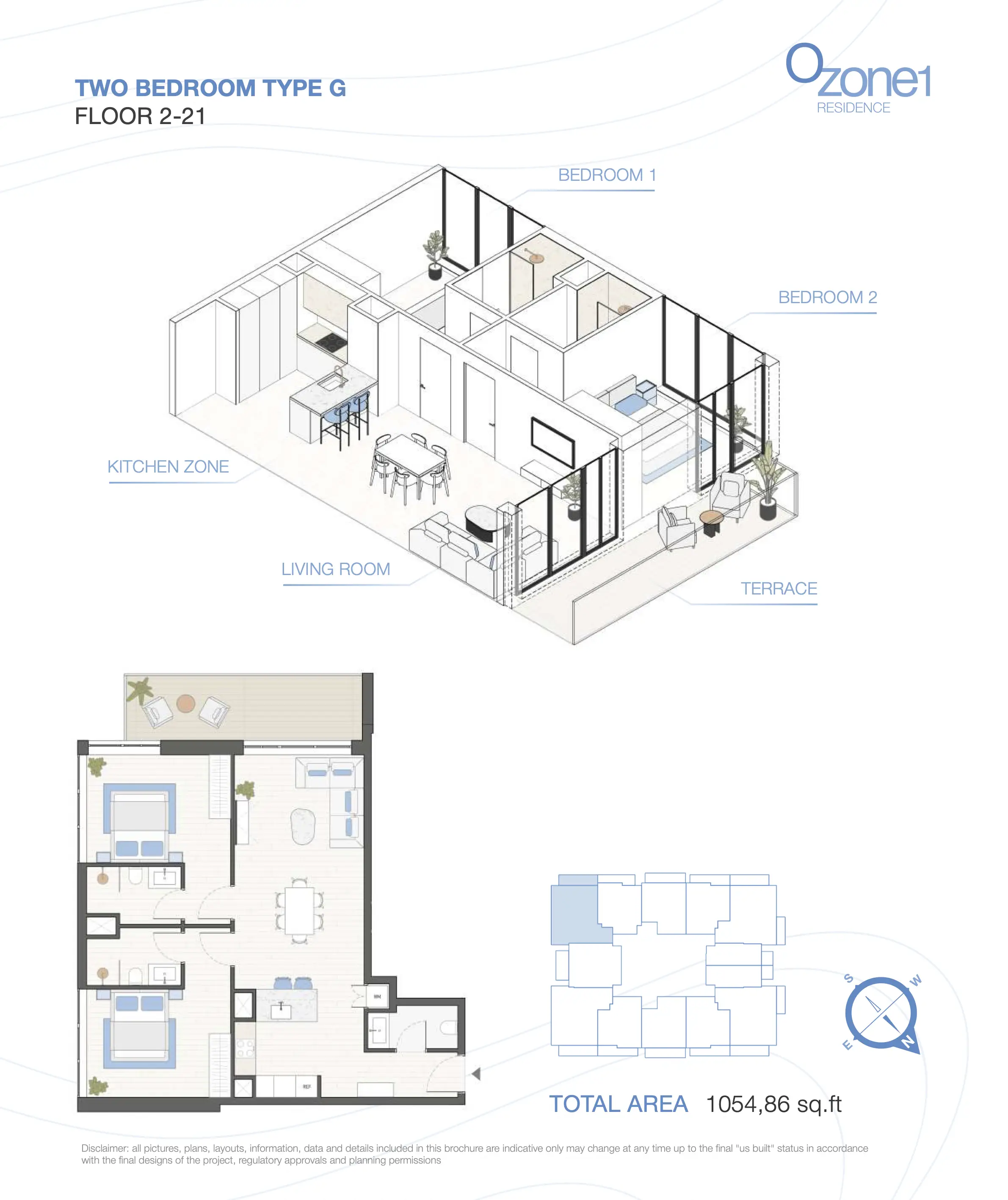 2 BR floor plan
