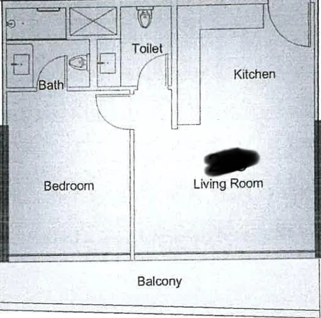 1 BR floor plan