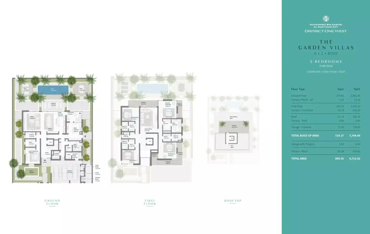 5 BR floor plan