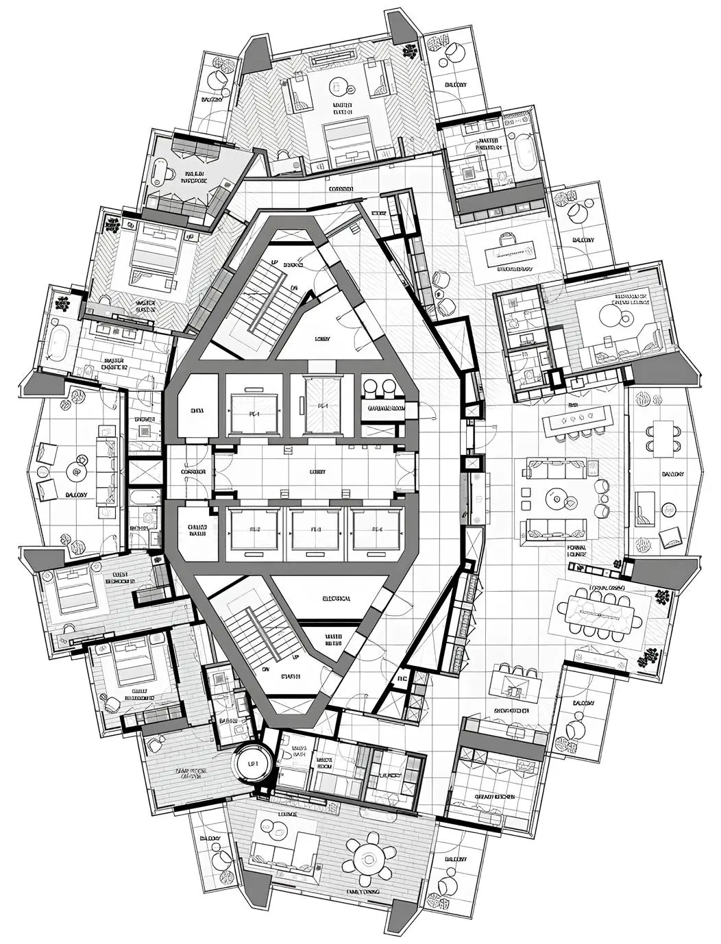 4 BR floor plan