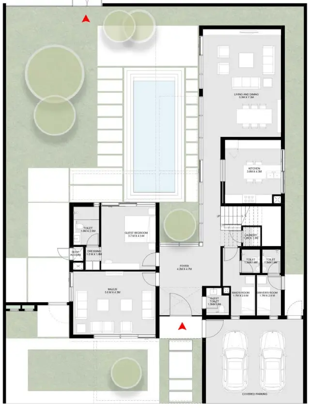 5 BR floor plan