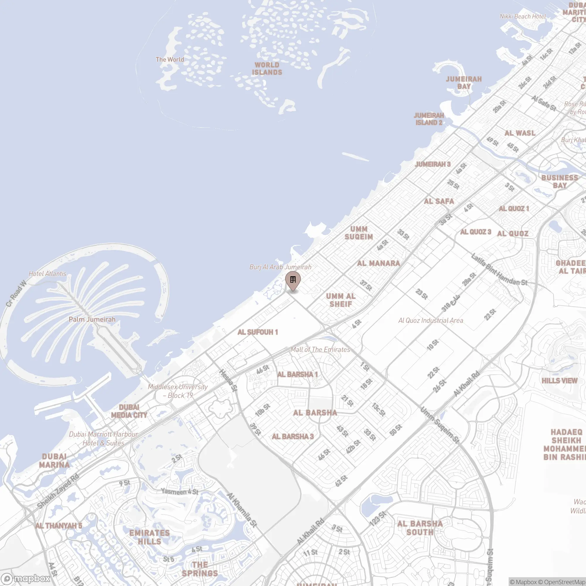 Map of MJL (Madinat Jumeirah Living)