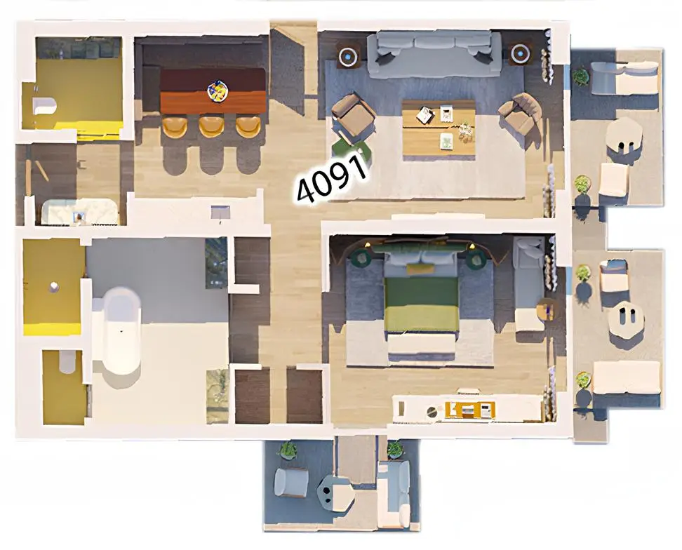 1 BR floor plan